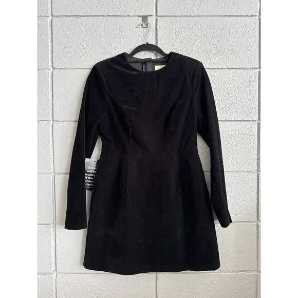 NWT Tuckernuck The Haley Dress in Black Velvet size 6 - Picture 2 of 4